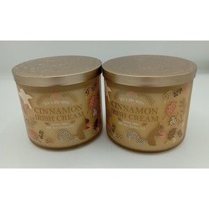 Lot Of 2 Bath & Body Works CINNAMON IRISH CREAM Large 3-Wick Scented Candle